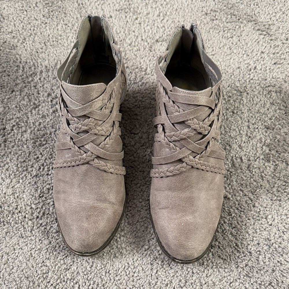 Fergalicious Taupe Ankle Booties